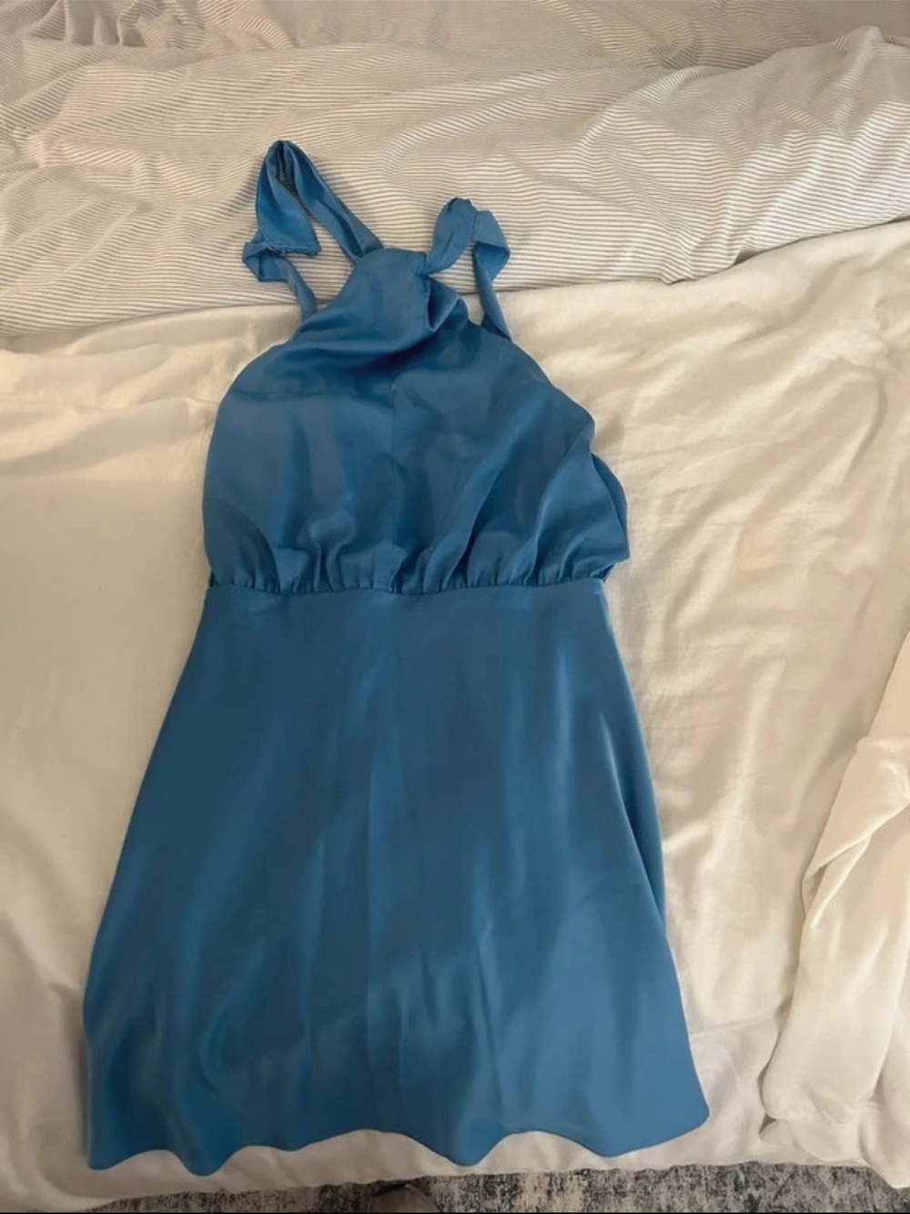 Lulu's Blue Halter Mini Dress
